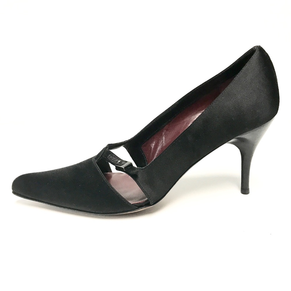 Vintage Costume National: Black Satin Heels